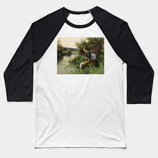 Laundress by the Water's Edge by Daniel Ridgway Knight Baseball T-Shirt